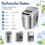 MS-Point Eiswürfelmaschine Silber – Eiskalt in 6–13 Minuten für Partys & Events – Bild 5
