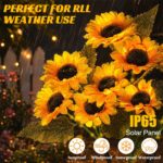 HuaMuDM 3er Set Solar Sonnenblumen – LED Gartenleuchten wasserdicht für Garten & Terrasse – Bild 7