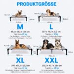 Niubya Erhöhtes Hundebett 107x77 cm – Outdoor Hundeliege für grosse Hunde bis 32 kg – Bild 3