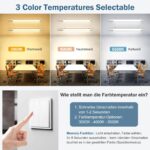 SNADER LED Feuchtraumleuchte 150cm, 48W 5280lm – IP65 Werkstattlampe mit 3 Farbtemperaturen – Bild 2