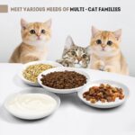 YEAHGO Keramik Katzennapf-Set 4er – Rutschfest & Flach für Nass- & Trockenfutter – Bild 3