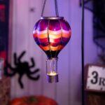 45 cm Heissluftballon Solarlaterne – Halloween Gartendeko mit Flammeneffekt