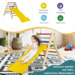 COSTWAY Kletterdreieck mit Rutsche – Holz Klettergerüst für Kleinkinder ab 1 Jahr – Bild 7