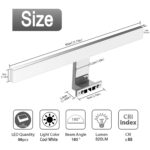 Azhien LED Spiegelleuchte 40cm 10W 820lm Kaltweiß – Badezimmerleuchte IP44 mit 3in1 Montage – Bild 3
