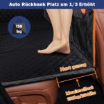 JOEJOY Hundedecke Auto Rückbank 132x63cm – Wasserdicht & Rutschfest mit Sicherheitsgurt – Bild 3