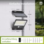 Philips Solar-Fluter 800 Lumen 6500K mit PIR-Bewegungsmelder & Fernbedienung – 2er Set – Bild 4