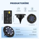Solpex 10er Set Solar Bodenleuchten mit 8 LED – IP65 Gartenbeleuchtung für Aussen – Bild 4