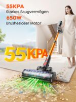 INTETURE Akku-Staubsauger 650W/55KPA mit Wandladestation – Kabellos für Teppich & Hartboden – Bild 2
