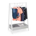 Relaxdays Kinder Kleiderständer 99 cm – Garderobe mit Ablage für Selbstständigkeit