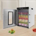 Mqwdxzfes Dörrautomat 1500W mit 16 Edelstahl-Tabletts – Profi-Obsttrockner für Obst, Gemüse & Fleisch – Bild 2
