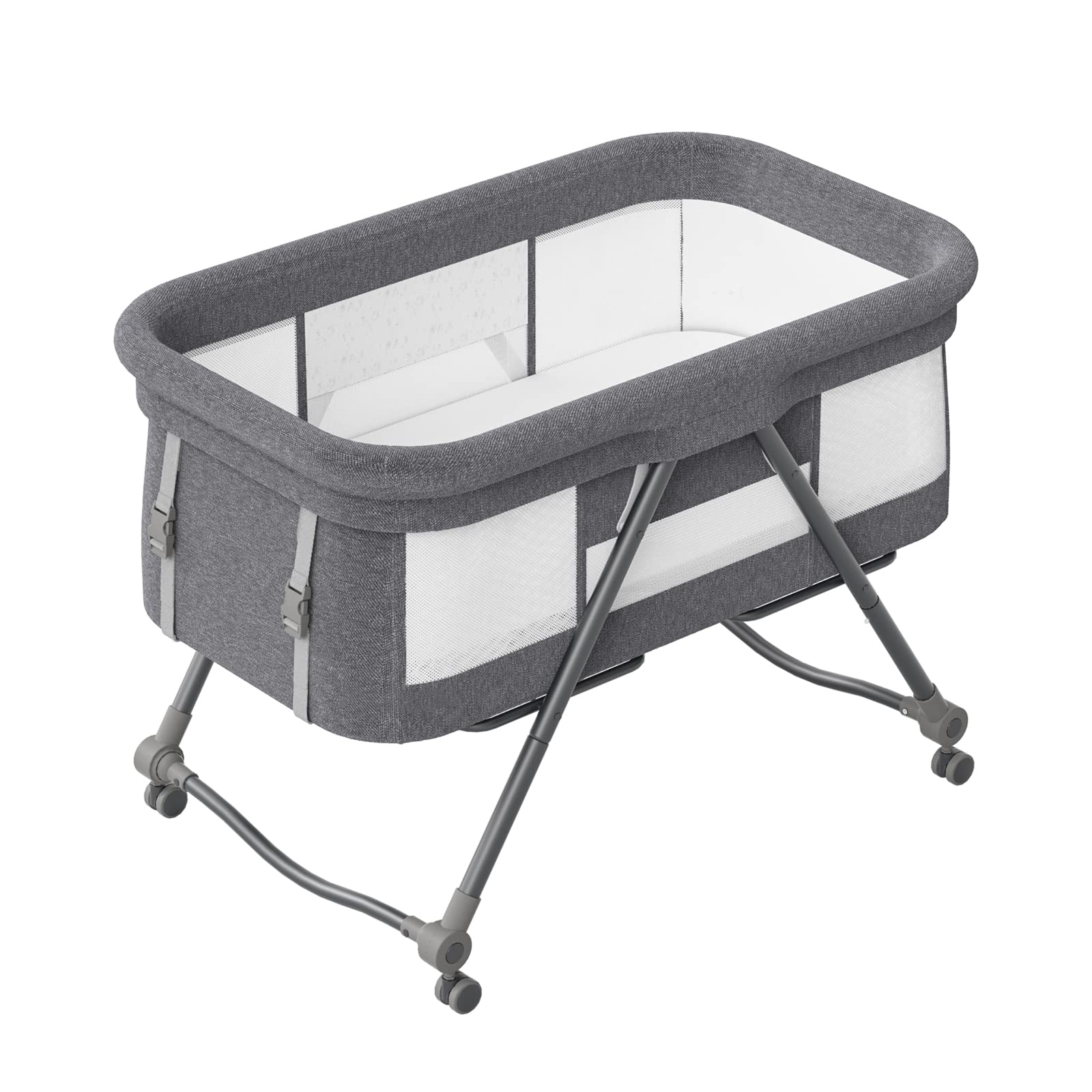 UBRAVOO Bravo Basic Reisebett mit Matratze – Faltbares Babybett mit Schaukelfunktion & Rädern