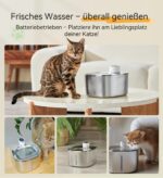 WILKIEE Katzenbrunnen Edelstahl 4.1L Kabellos – intelligenter Trinkbrunnen mit Sensor & 4000mAh – Bild 2