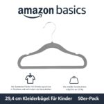 Amazon Basics Kinder-Kleiderbügel aus Samt, 29 cm, 50er-Pack – Rutschfest & platzsparend – Bild 3