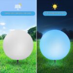 Omdekor Solar-Kugelleuchte 30cm RGB – Dimmbare Gartenleuchte IP66 mit Fernbedienung – Bild 3