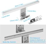 Azhien LED Spiegelleuchte 300mm, 5W 400LM Neutralweiß 4000K – Badezimmerlampe mit 3-in-1 Montage – Bild 3