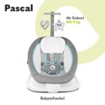 Lionelo Pascal Baby Wippe – 5 Melodien, Vibrationen & 4-fach verstellbar für Neugeborene – Bild 3