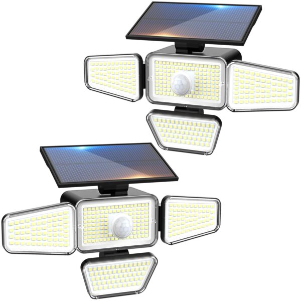 Peasur 2er Set Solarleuchten mit Bewegungsmelder & 318 LED – IP65 Aussenleuchte für Garten