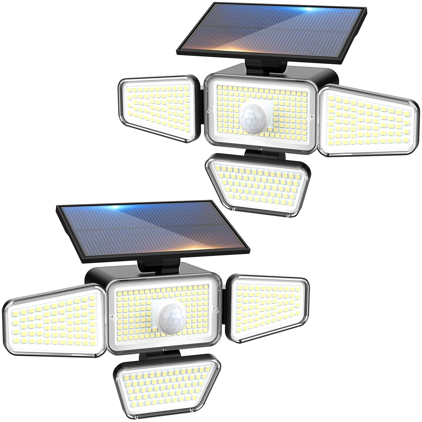 Peasur 2er Set Solarleuchten mit Bewegungsmelder & 318 LED – IP65 Aussenleuchte für Garten