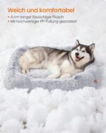 Feandrea Hundebett 120x85 cm mit Plüsch & erhöhten Rändern – Hundesofa für grosse Hunde – Bild 5