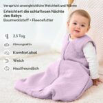 Unnivoll Babyschlafsack 67 cm 2.5 Tog – Winterschlafsack für Neugeborene 0-6 Monate – Bild 2