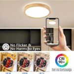 YYUTLUO LED Deckenleuchte Ø30 cm mit Eichenholz – 360° Naturweiß 4500K für Wohnraum & Büro – Bild 2