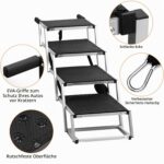QWORK Klappbare Hundetreppe 64 cm mit 4 Stufen – Rutschfeste Einstiegshilfe bis 80 kg – Bild 4