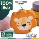 Merle Toys® Holz Stapelturm Löwe ab 1 Jahr – Montessori Lernspielzeug mit FSC-Holz – Bild 5