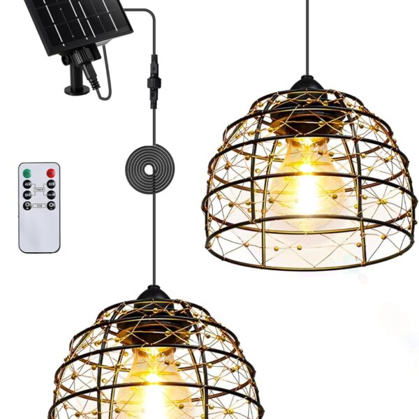 FabStyl Solar Hängeleuchte Boho-Design – 2er Set mit Fernbedienung & Timer für Garten