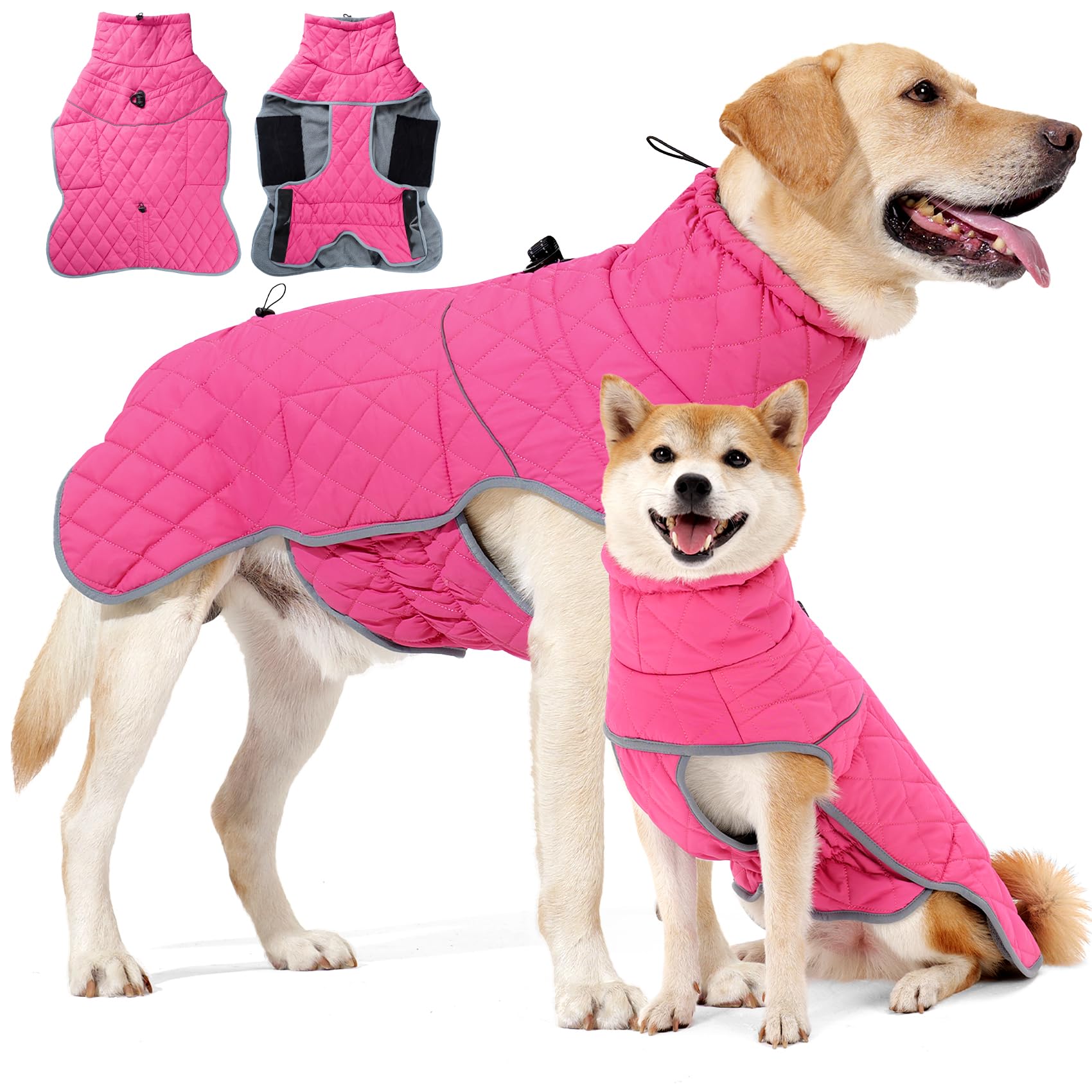 HEYWEAN Winterhundemantel wasserdicht mit Fleece – Warme Hundejacke für kleine bis grosse Hunde