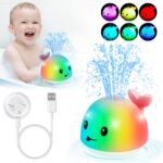 Gigilli Badewannenspielzeug Wal mit LED & Wasserspray – Aufladbares Wasserspielzeug ab 1 Jahr – Bild 5