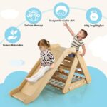 COSTWAY Kletterdreieck 4 in 1 mit Rutsche – Holz-Klettergerüst für Kinder ab 1 Jahr – Bild 8