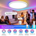 Ikodm 2x 24W Smart Deckenleuchte RGBW – Sprachsteuerung & Farbwechsel für Schlaf- & Badezimmer – Bild 2