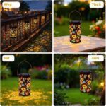 Eznaobo Sonnenblumen Solar Laterne – Farbenfrohe Gartenbeleuchtung IP65 wasserdicht – Bild 7