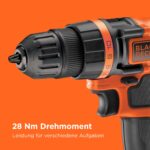 BLACK+DECKER 18V Akku-Bohrschrauber BDCDD18N-XJ – 28 Nm Drehmoment für Heimwerker – Bild 4