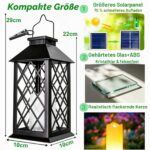 Cozymeow Solar Laternen 22cm – Flackerndes Flammen-Licht für Garten & Terrasse (2er Set) – Bild 3
