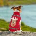 HYLYUN Weihnachtspullover Hund XL – Rentier-Motiv mit Leinenöffnung & Rollkragen – Bild 7