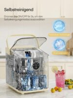 FOHERE Eiswürfelmaschine 14 kg – Schnelle Eisproduktion in 5 Min mit 2 Grössen – Bild 4