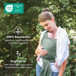 Laleni Babytragetuch 5,10 m Baumwolle – Ergonomisches Tragetuch ab Geburt bis 15 kg – Bild 3