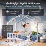 Bellabino Bia Hausbett 90x200 cm – Montessori Kinderbett aus Massivholz mit Rausfallschutz – Bild 7
