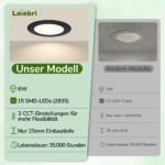 Laiebri LED Einbaustrahler 4er Set – 6W Dimmbar IP44 für Bad & Wohnräume – Bild 7