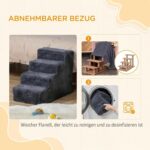 PawHut Hundetreppe 4 Stufen 44 cm – Einstiegshilfe für kleine Haustiere mit waschbarem Bezug – Bild 5