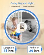 HelloBaby Babyphone mit Kamera – 29h Akku, 350° Pan-Tilt, Infrarot-Nachtsicht & 2-Wege-Audio – Bild 8