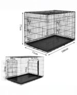 lionto Transportkäfig 106 x 71 x 77 cm – Hundetransportbox mit Trennwand für Hunde & Katzen – Bild 5
