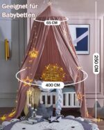 Surwin Moskitonetz Betthimmel Rund – Schutz & Dekoration für Kinderbett & Einzelbett – Bild 2