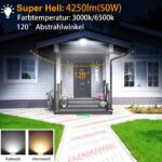 50W LED Aussenstrahler mit IP66 Wasserschutz – Superhelles Flutlicht für Garten & Terrasse – Bild 3