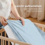 Dreamzie 3er Set Baby Spannbettlaken 55x90 cm + Matratzenschoner – 100% Baumwolle OEKO-TEX – Bild 7