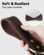 Joytale Hundehalsband Leder Grösse L – Weiches Echtleder mit robuster Metallschnalle – Bild 6