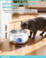 TOMXCUTE Katzenbrunnen 4,0L Edelstahl – Leise Trinkbrunnen mit Schwanenhals & 3 Filtern – Bild 6