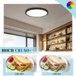 ZMH LED-Deckenleuchte Ø30cm, 24W Warmweiss 3000K – Flache Deckenlampe für Badezimmer, Küche & Schlafzimmer – Bild 4