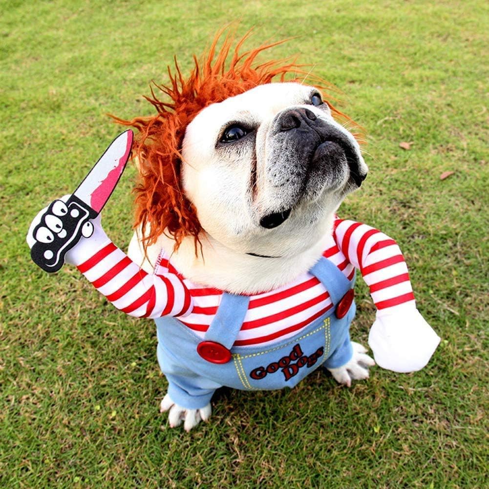 Bprtcra Deadly Doll Hundekostüm Grösse M – Halloween & Cosplay für Mittelgrosse Hunde